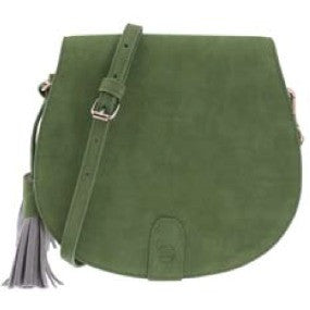 Green Suede Saddle Bag