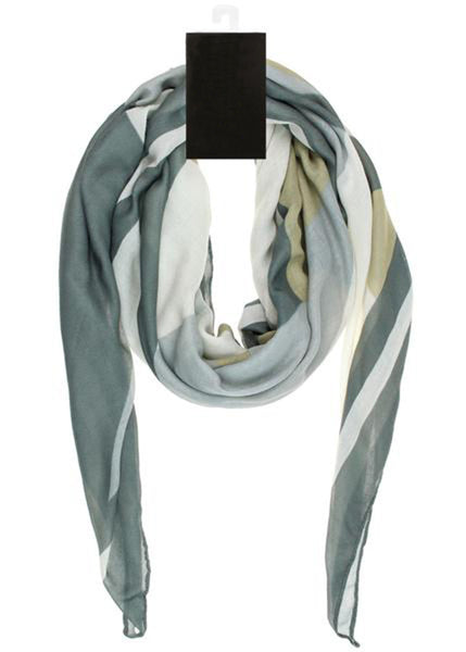  One 100% Polyester Color Block Printed Poly Twill Square Scarf